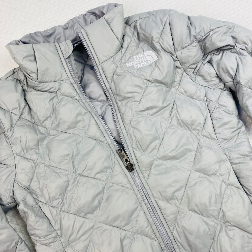 The North Face Quilted Girls Size Large 12 Gray Aconcagua Jacket Coat - Picture 2 of 9